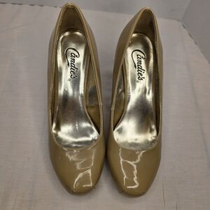 Candies Womens Classic Pumps Beige Slim Heels Round Toe Slip Ons 6.5 M‎